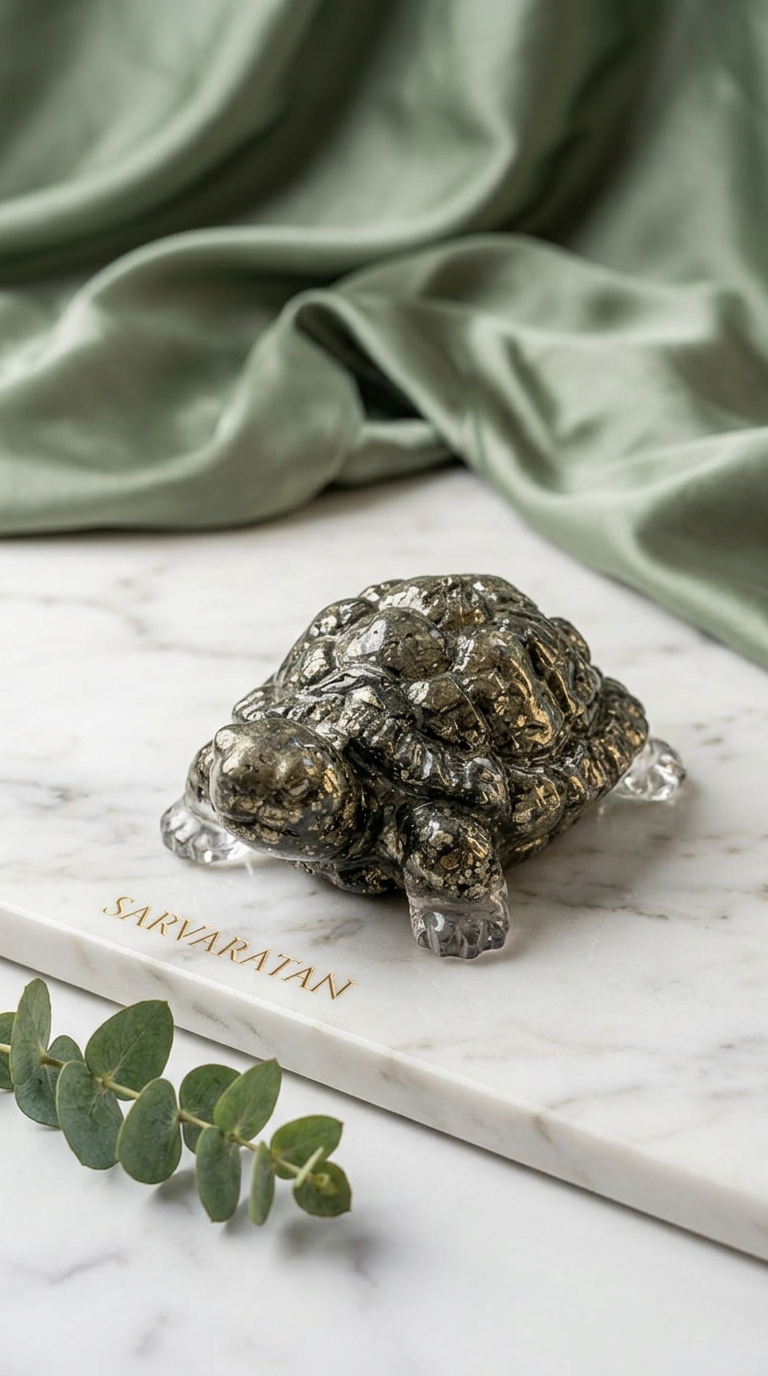 Pyrite Wealth Turtle Charm
