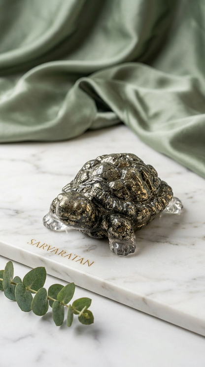Pyrite Wealth Turtle Charm