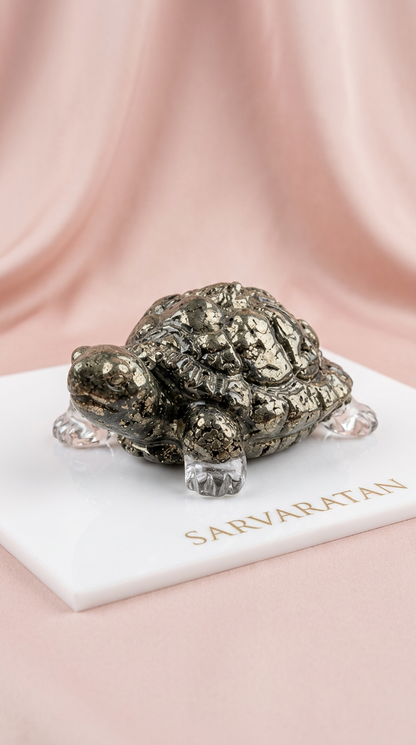 Pyrite Wealth Turtle Charm