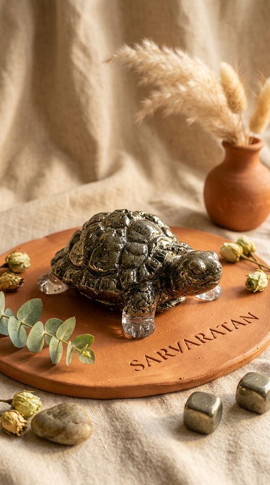 Pyrite Wealth Turtle Charm