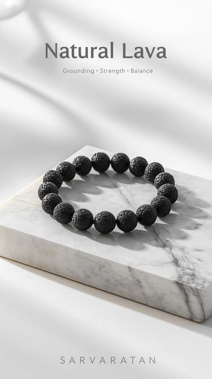 Natural Lava Stone Diffuser Bracelet - Essential oil ready