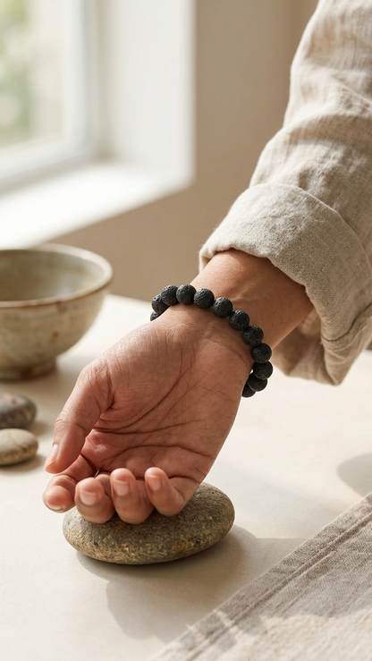 Natural Lava Stone Diffuser Bracelet - Essential oil ready