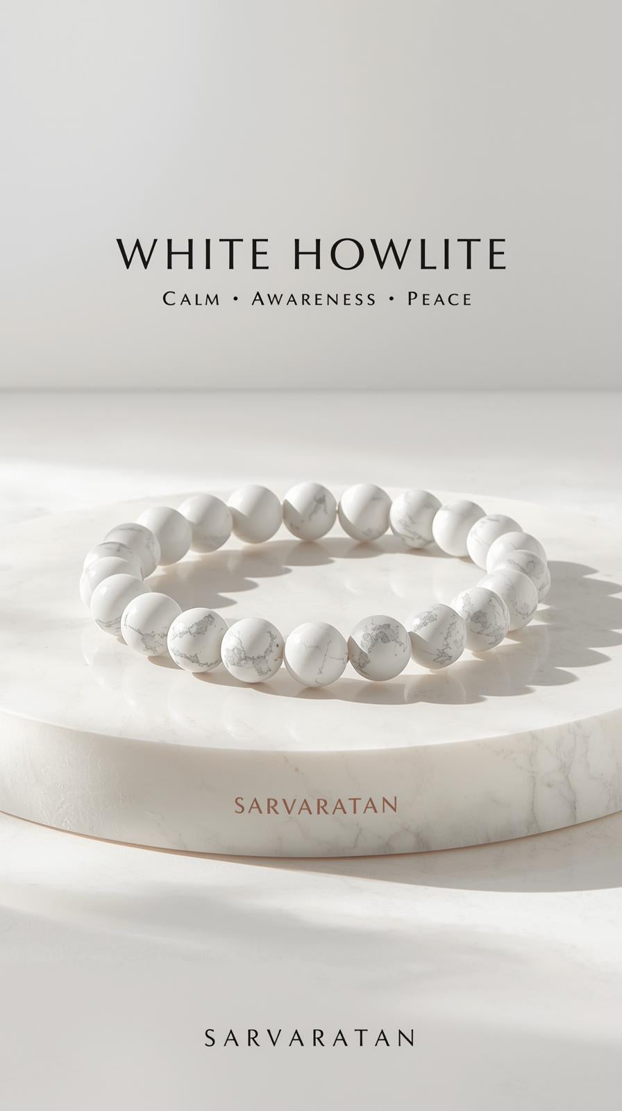 White Howlite Calm Bracelet - Peace & awareness