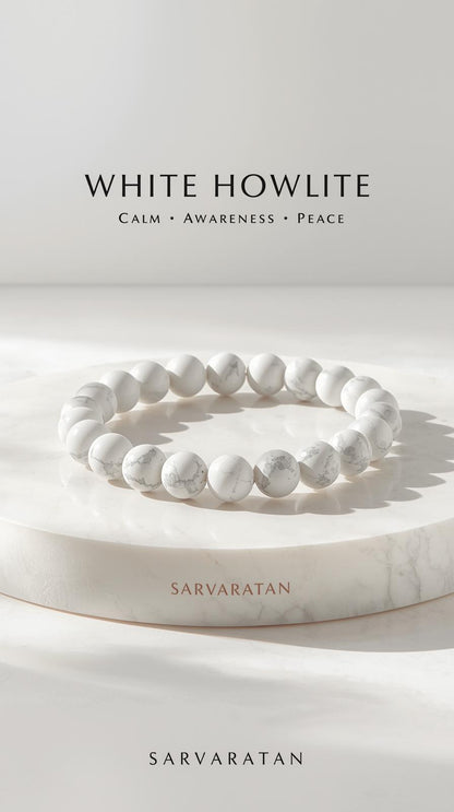 White Howlite Calm Bracelet - Peace & awareness